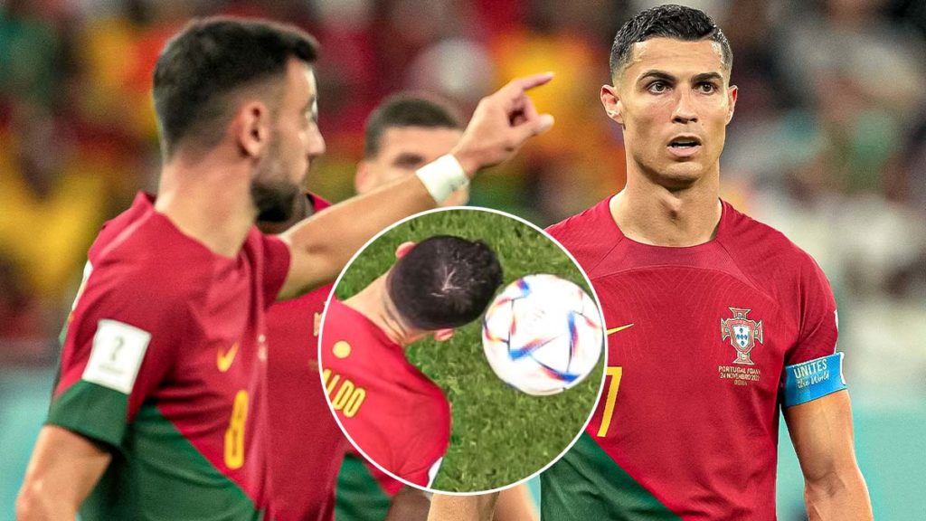 Cristiano Ronaldo and Bruno Fernandes involved in 'Kane-Eriksen' moment as Portugal edge Uruguay