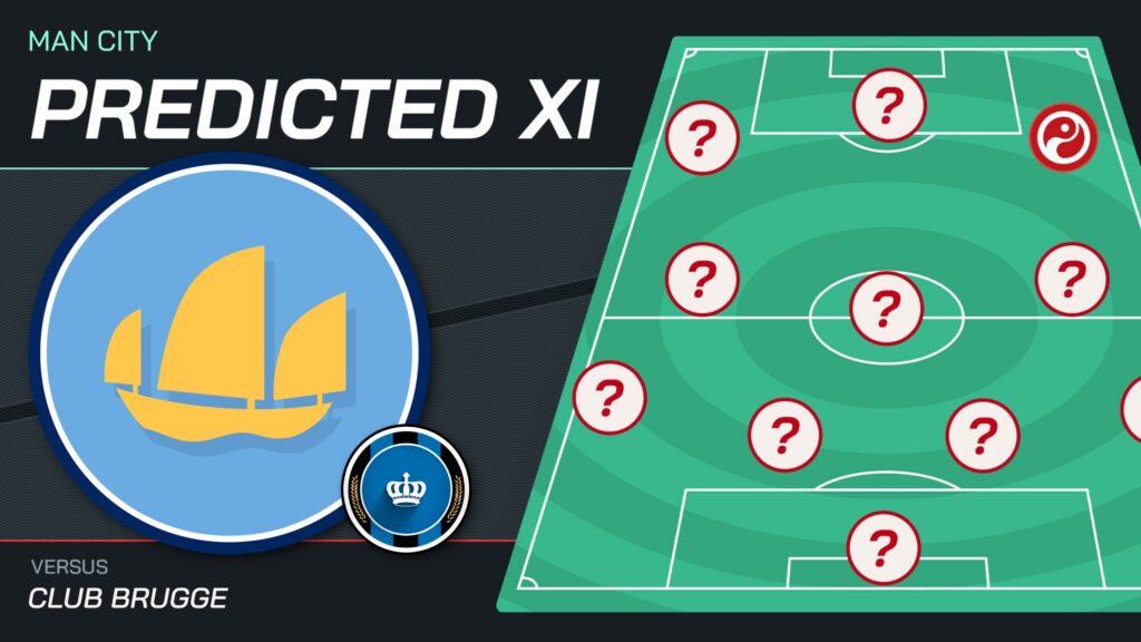 Man City vs Club Brugge predicted lineups and team news
