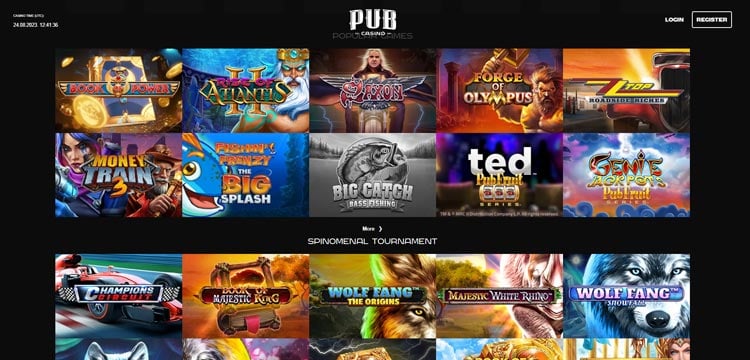 Pub Casino game selection
