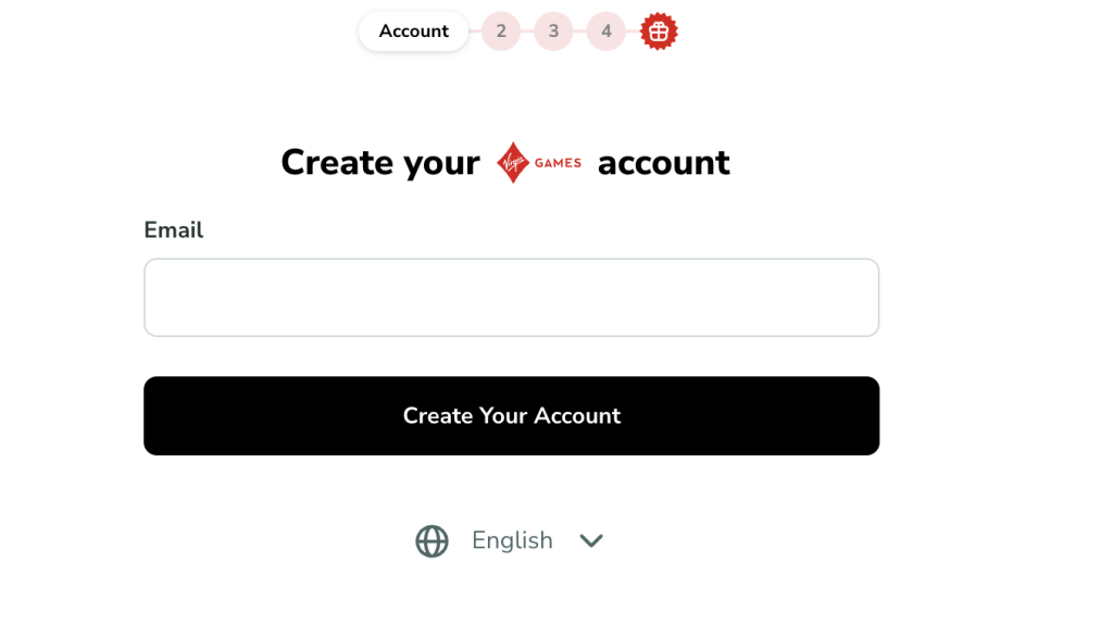 Step 1 of Virgin Games Casino registration