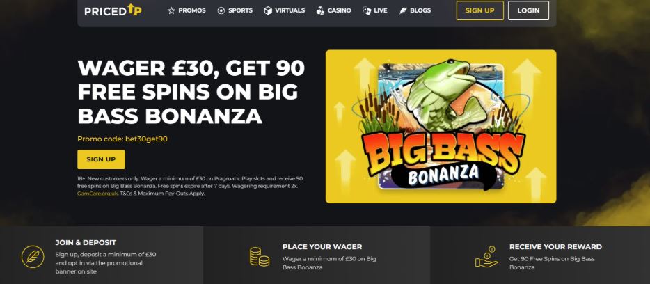 PricedUp Casino Welcome Bonus & Promotions
