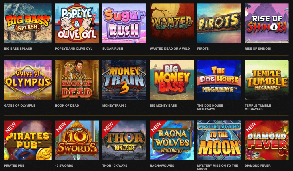 Video Slots Casino game selection
