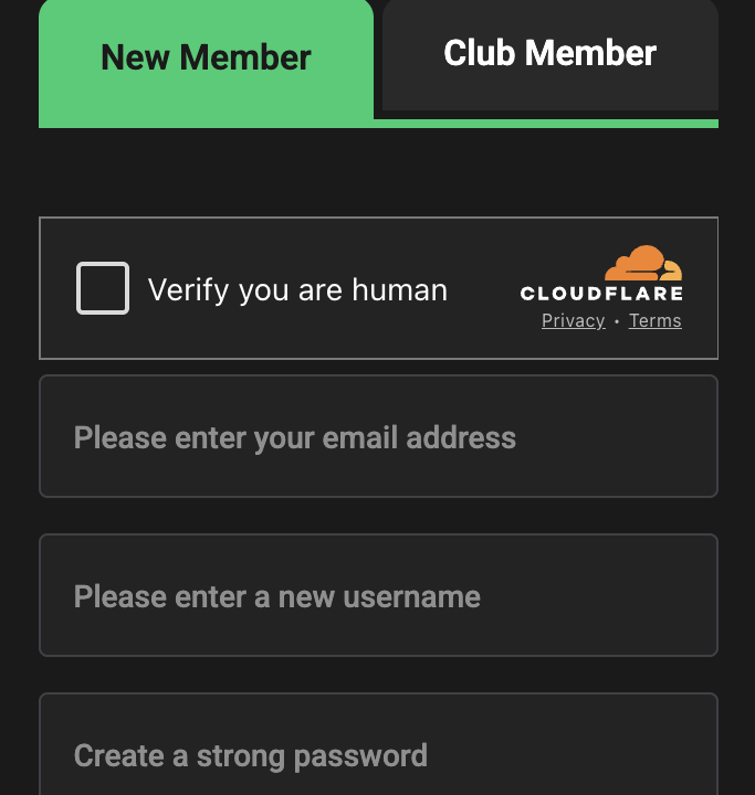 Step 1 of Grosvoner Casino registration