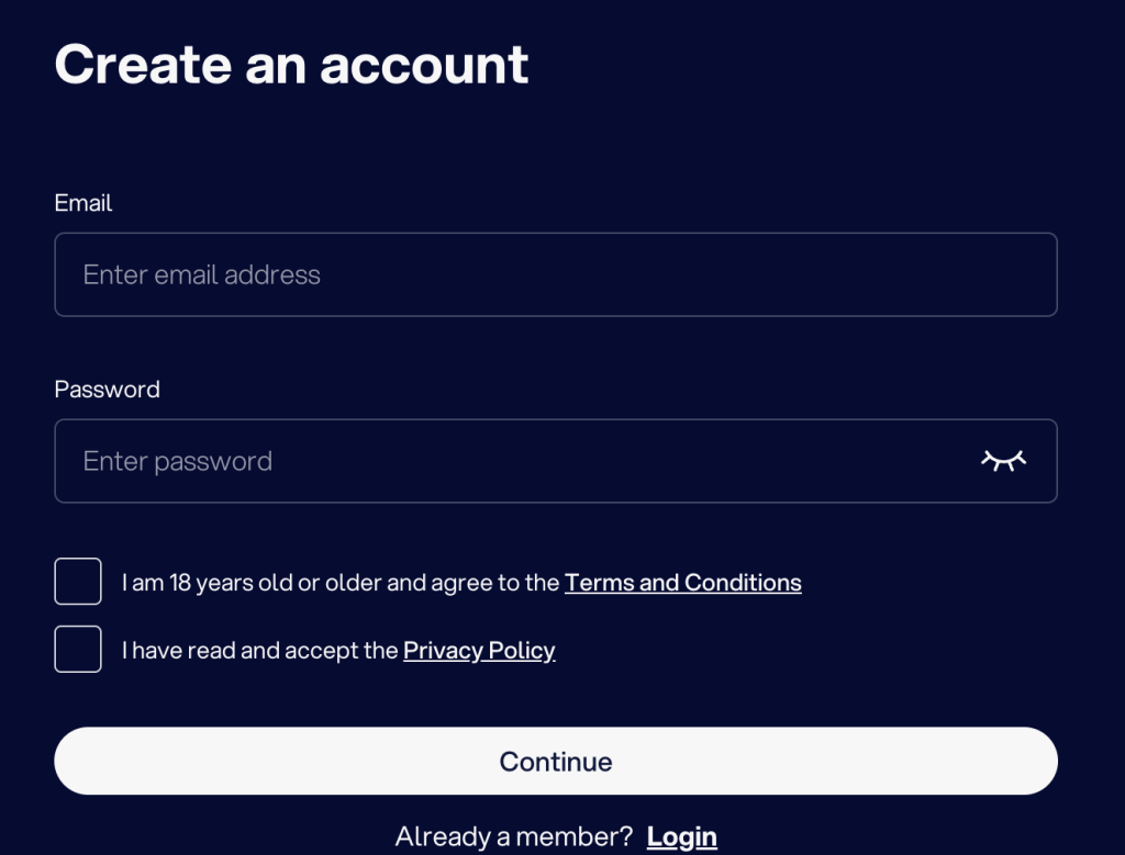Step 1 of Lottoland Casino registration