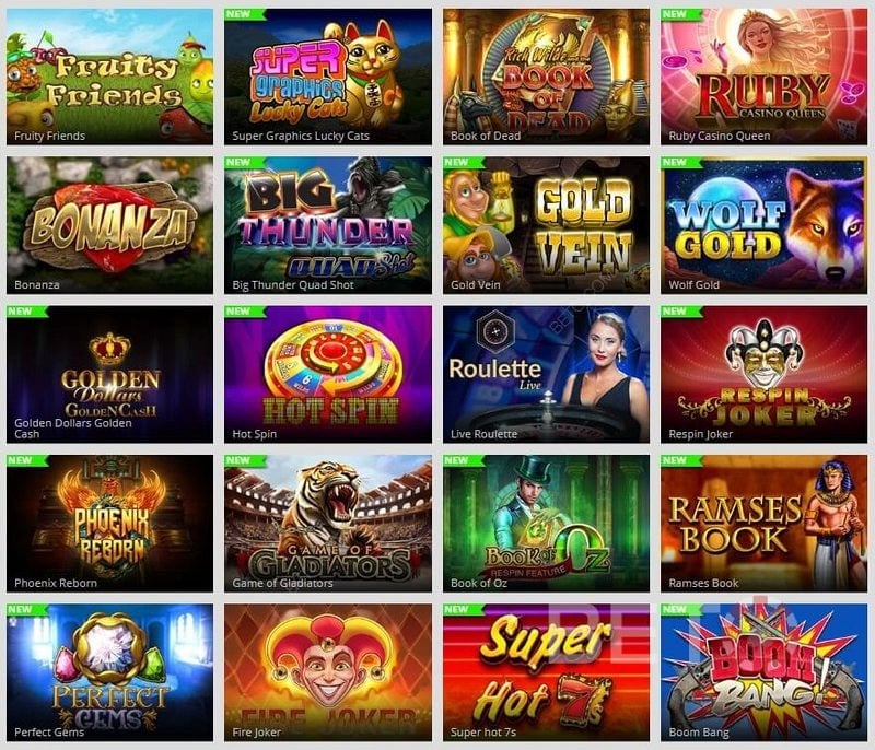 Magic Red Casino game selection