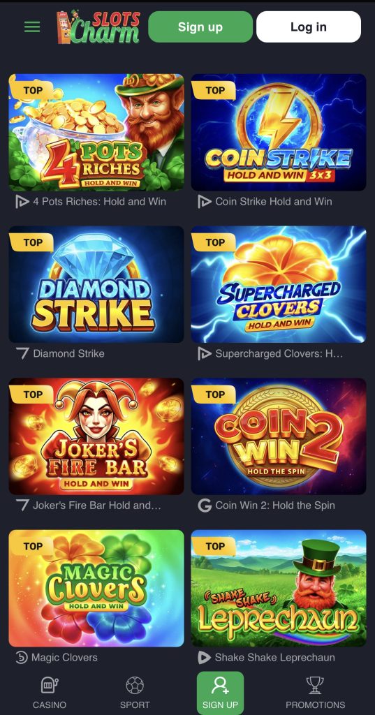 Duelz Casino game selection