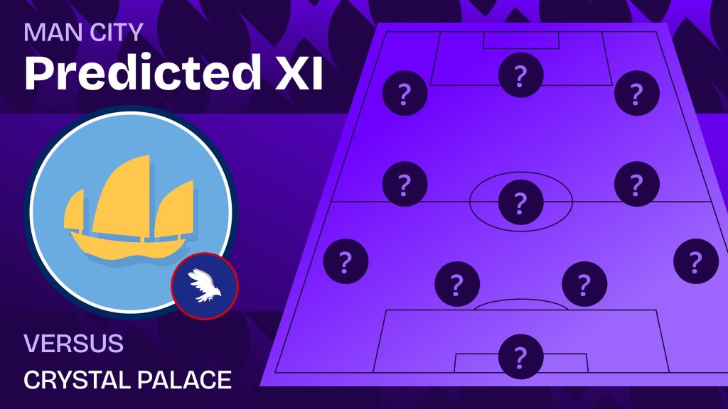 Man City team news vs Crystal Palace and predicted lineup