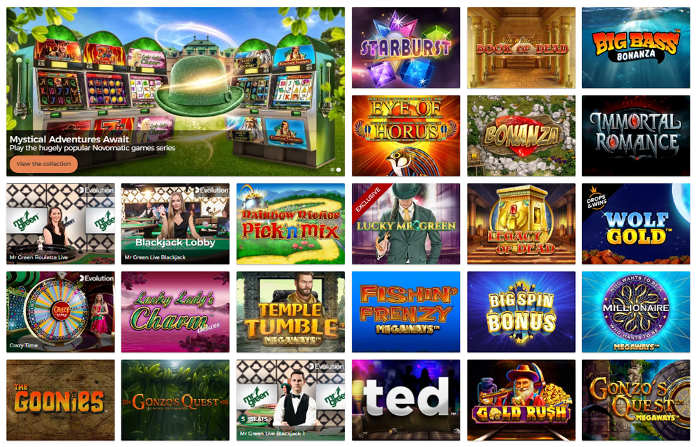 Mr Green Casino game selection