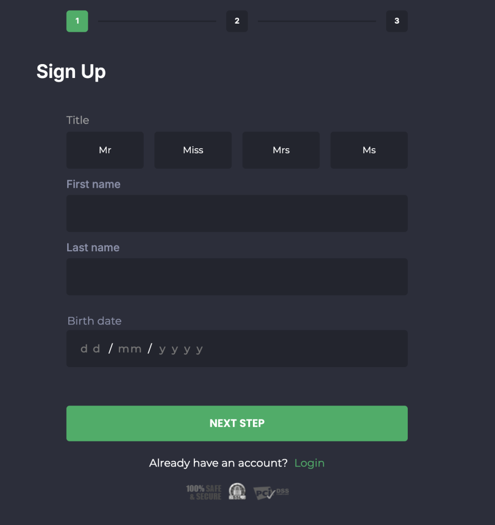 7Bet Casino registration