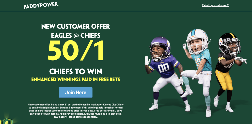 Paddy power NFL special offer