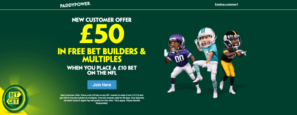 Paddy power NFL Gameweek 3 offer