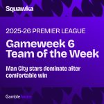 Premier League TOTW Gameweek 6: Man City stars dominate after comfortable win