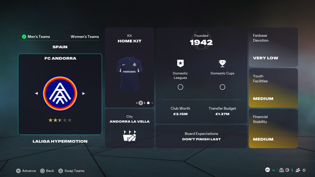 EAFC 26 Best Career Mode challenges: FC Andorra