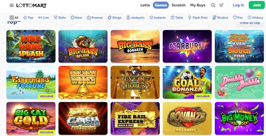 Lottomart Casino Games