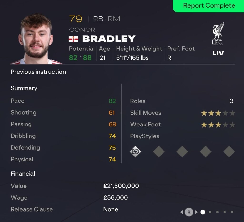 EAFC 26 Career Mode full-backs: Conor Bradley