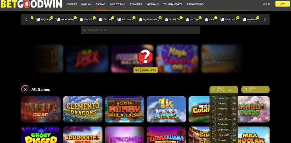BetGoodwin Casino Games