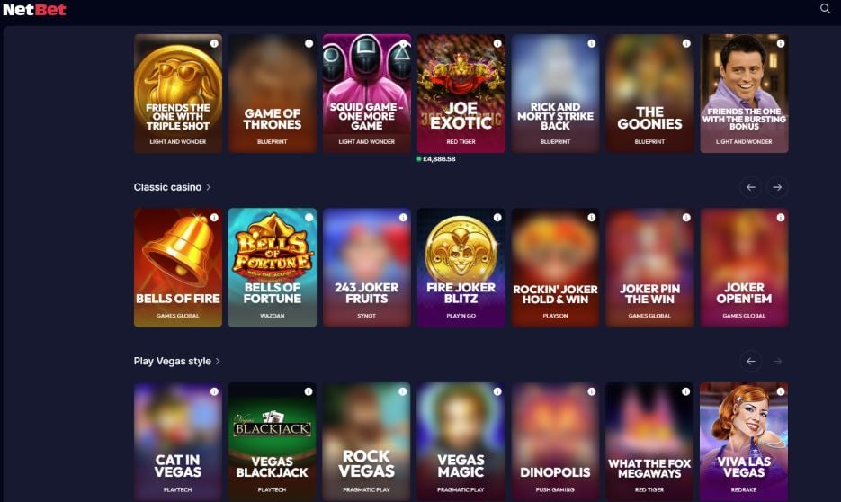 NetBet Casino Games