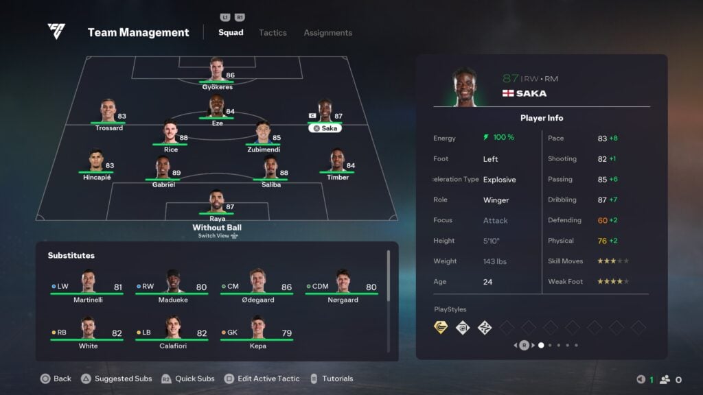 EAFC 26 5-star teams: Arsenal