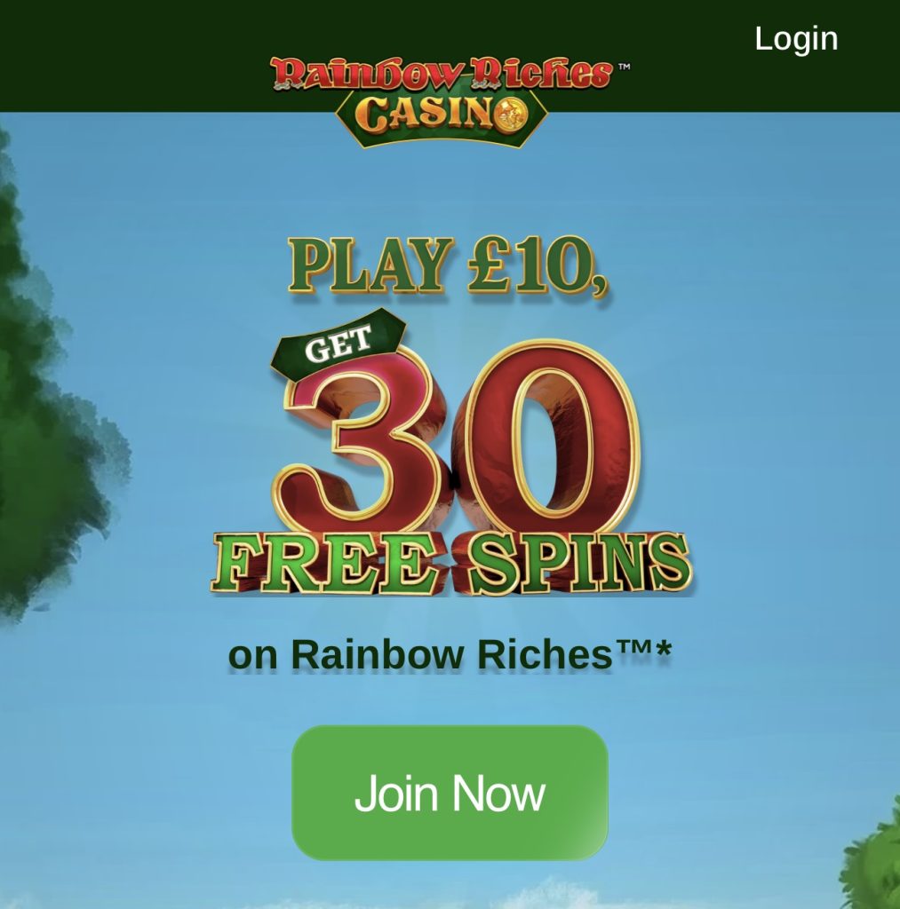 Rainbow Riches Casino Welcome Bonus 