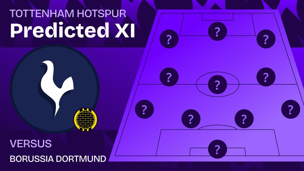Tottenham team news vs Borussia Dortmund and predicted lineup