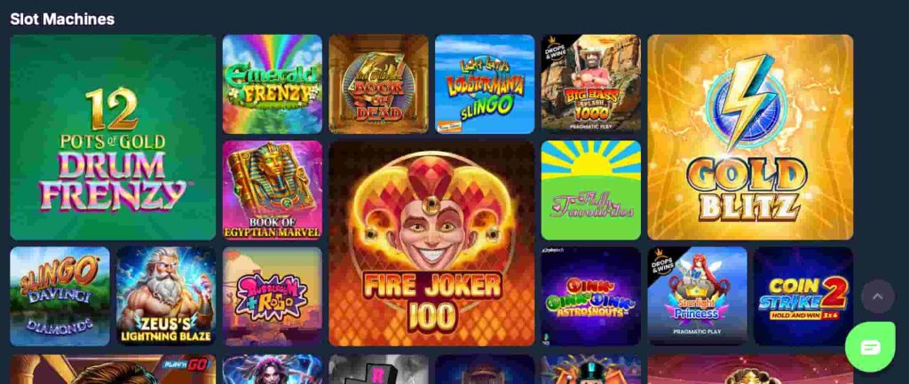 Betnero slot games lobby showing a grid of popular titles including 12 Pots of Gold Drum Frenzy, Emerald Frenzy, Fire Joker 100, Gold Blitz, Zeus’s Lightning Blaze, and Coin Strike 2.