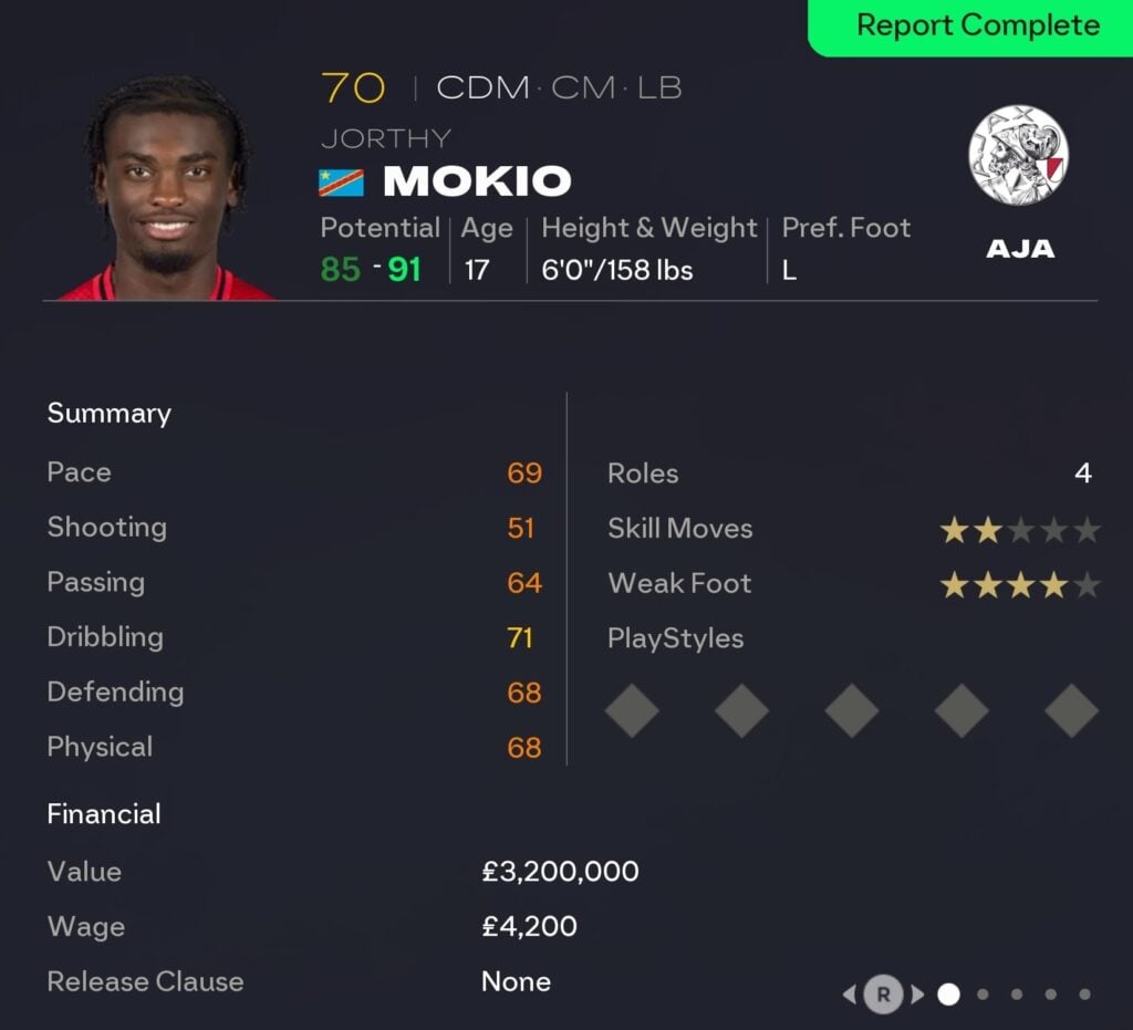 EAFC 26 Career Mode CDMs: Jorthy Mokio