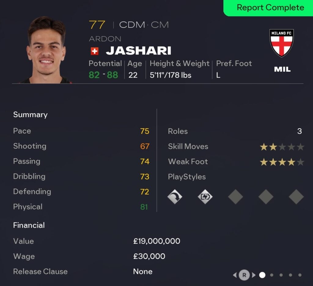 EAFC 26 Career Mode CDMs: Ardon Jashari