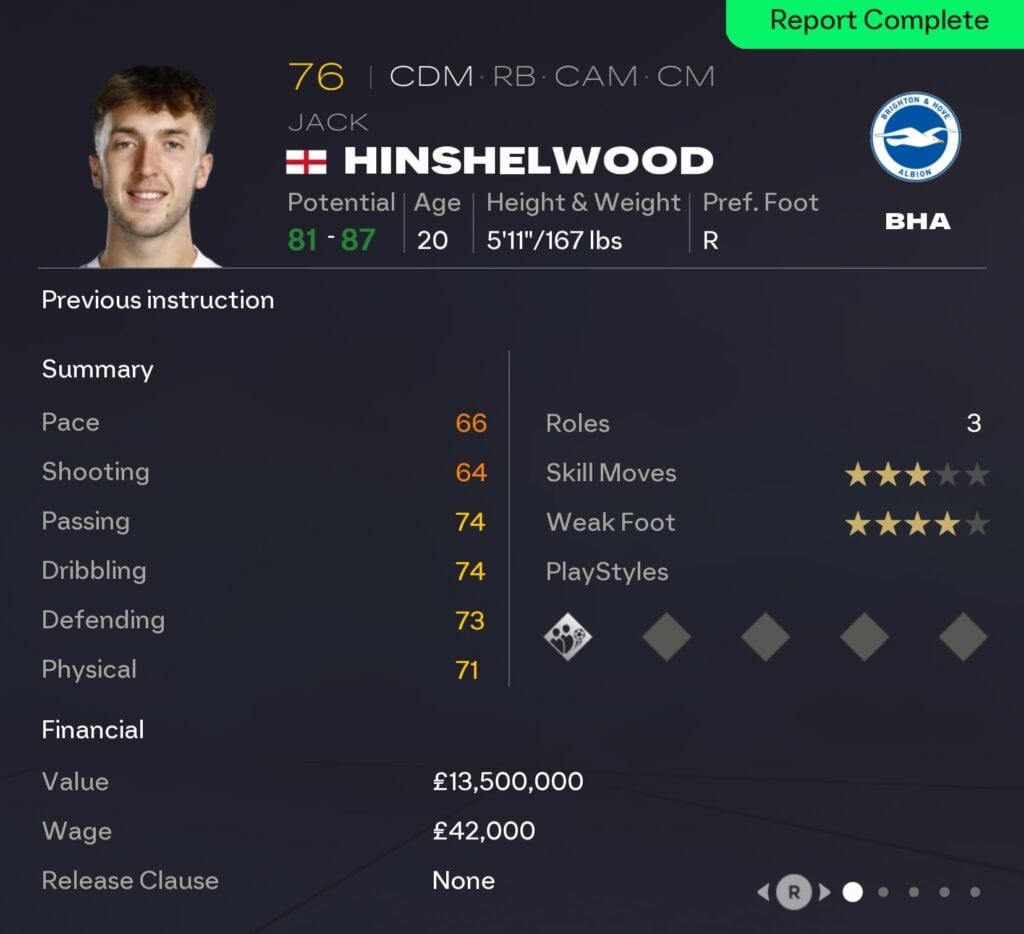 EAFC 26 Career Mode CDMs: Jack Hinshelwood
