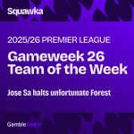 Premier League TOTW Gameweek 26: Jose Sa heroics halt unfortunate Nottingham Forest