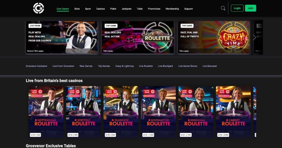 Grosvenor Casino Live Dealer
