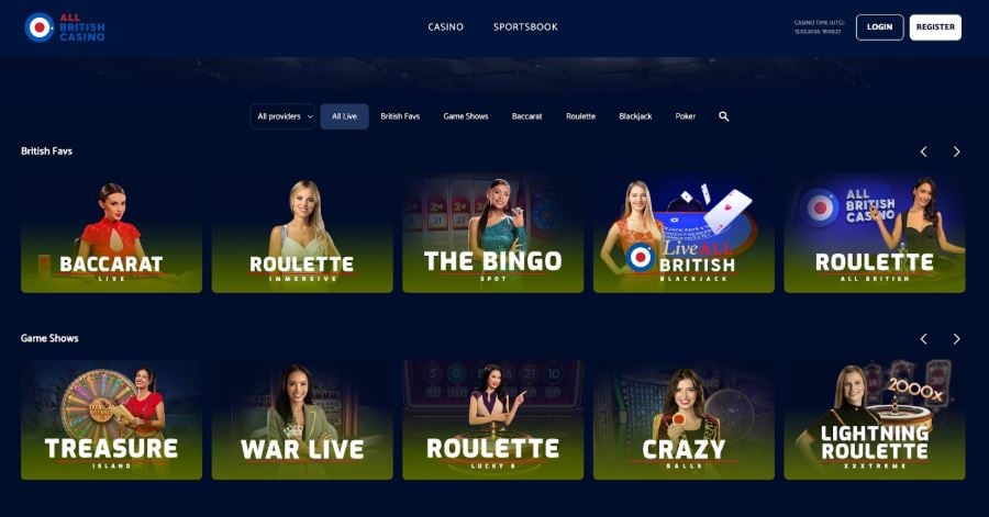 All British Casino Live Dealer