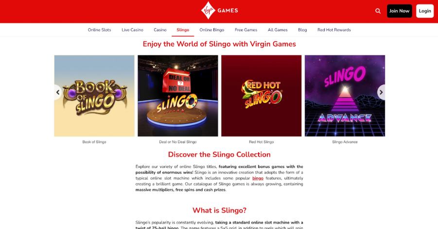 Virgin Games Casino - Slingo Games