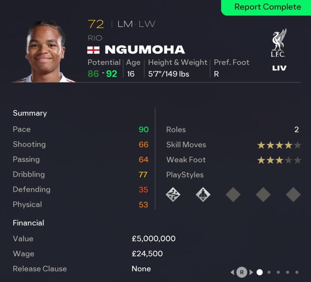 EAFC 26 Career Mode wingers: Rio Ngumoha
