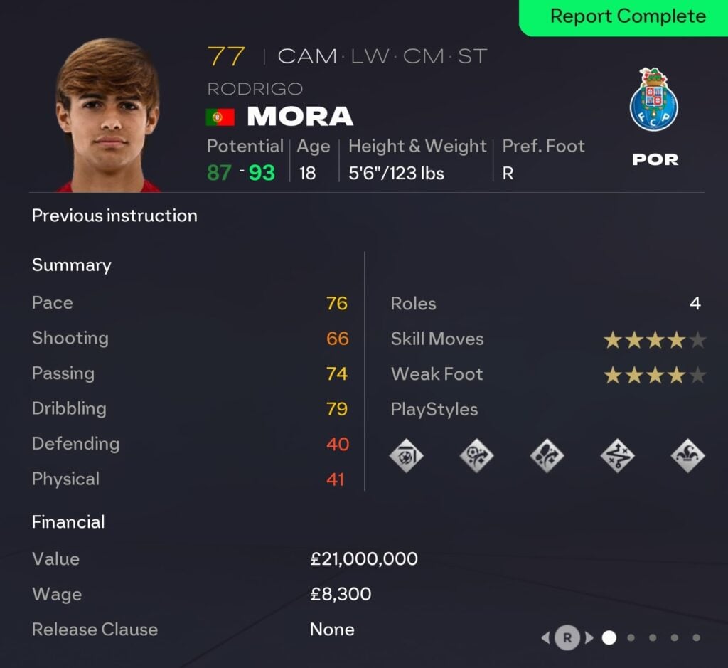 EAFC 26 Career Mode CAMs: Rodrigo Mora