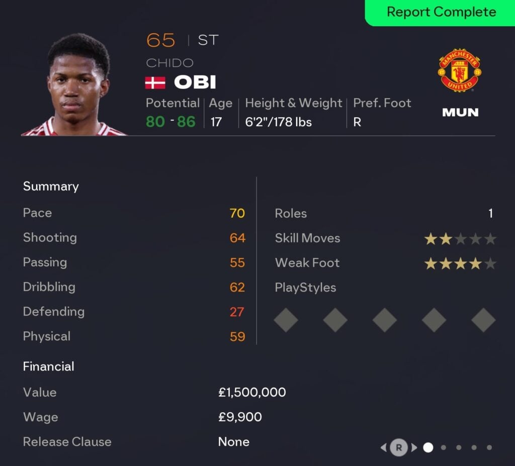 EAFC 26 Career Mode strikers: Chido Obi