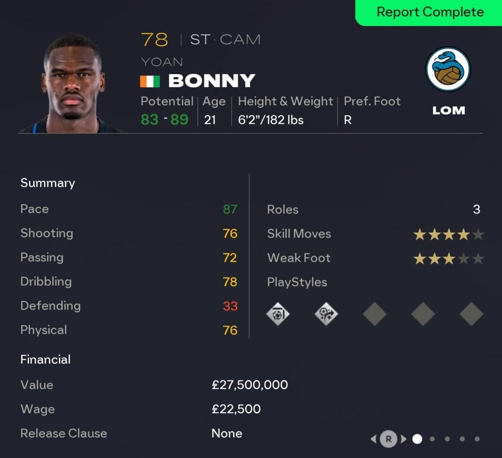 EAFC 26 Career Mode strikers: Yoan Bonny