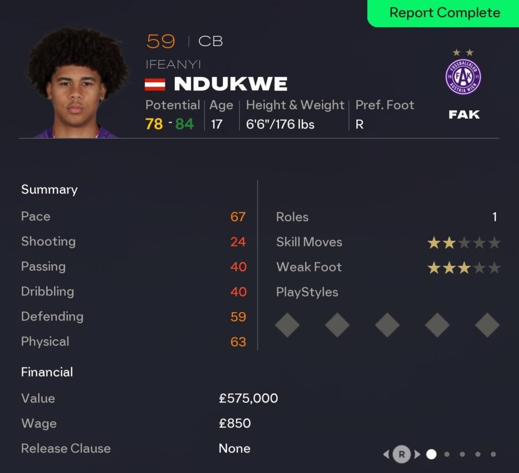 EAFC 26 Career Mode centre-backs: Ifeanyi Ndukwe