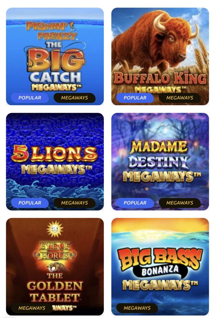 Megaways Casino game selection 