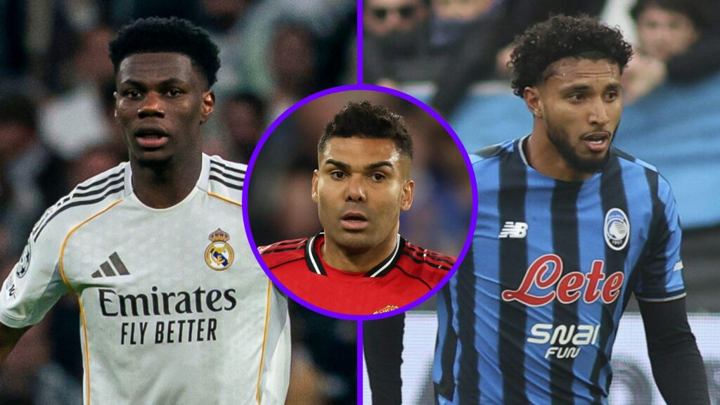 Aurelien Tchouameni (L), Casemiro (C), Ederson (R)