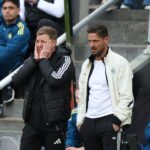 Newcastle manager Eddie Howe and assistant manager Jason Tindall