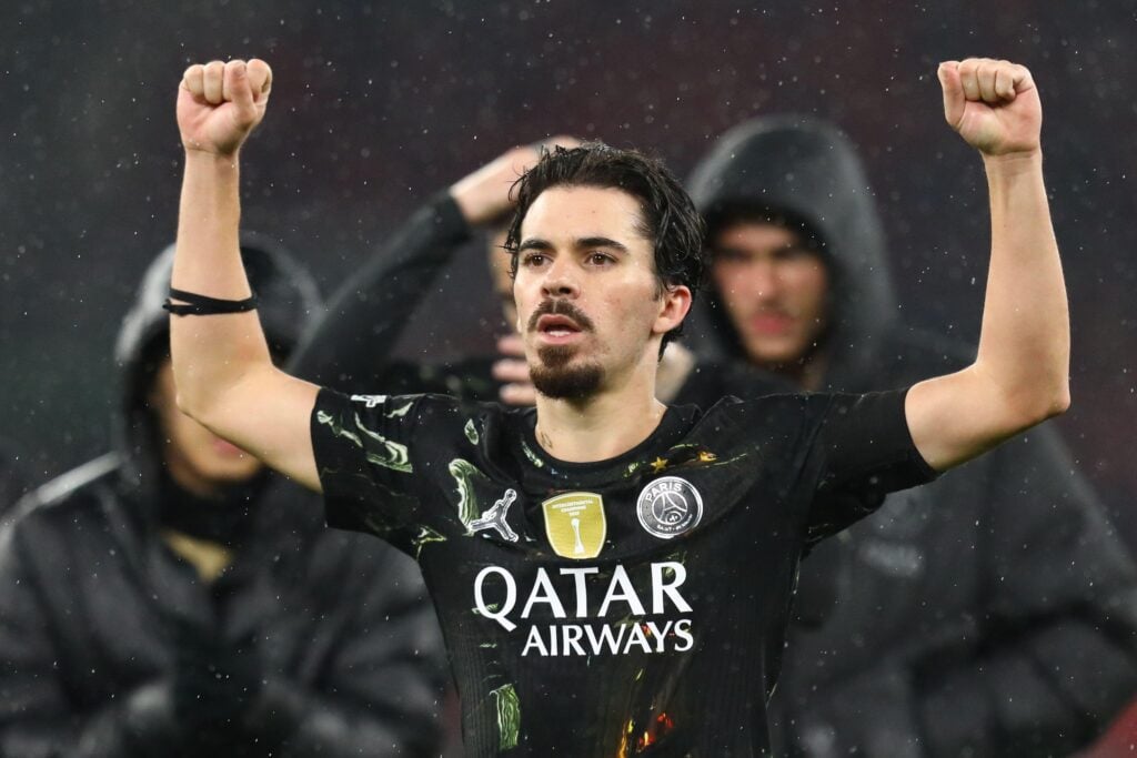 PSG midfielder Vitinha celebrates win vs Liverpool