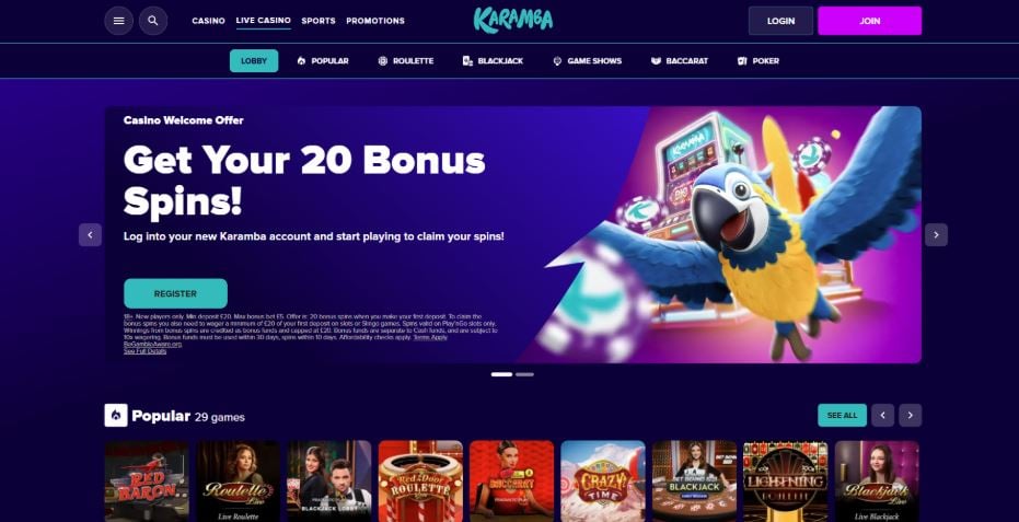 Karamba Casino - Paypal Casinos
