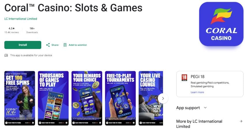 Coral Casino Mobile App