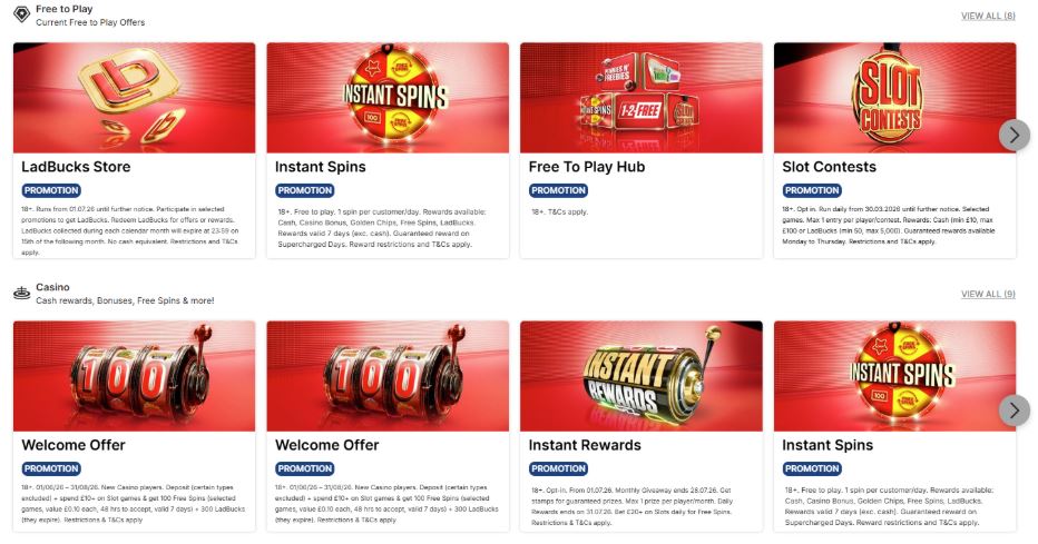 Ladbrokes Casino Promotions & Loyalty Program