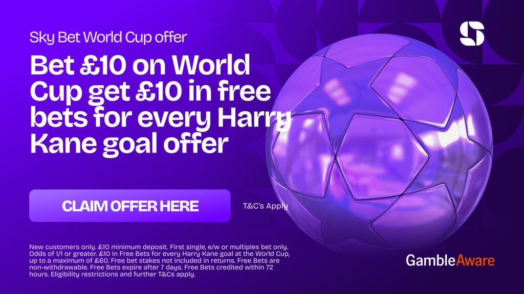 Sky Bet World Cup offer – Bet £10 on World Cup get £10 in free bets for every Harry Kane goal offer