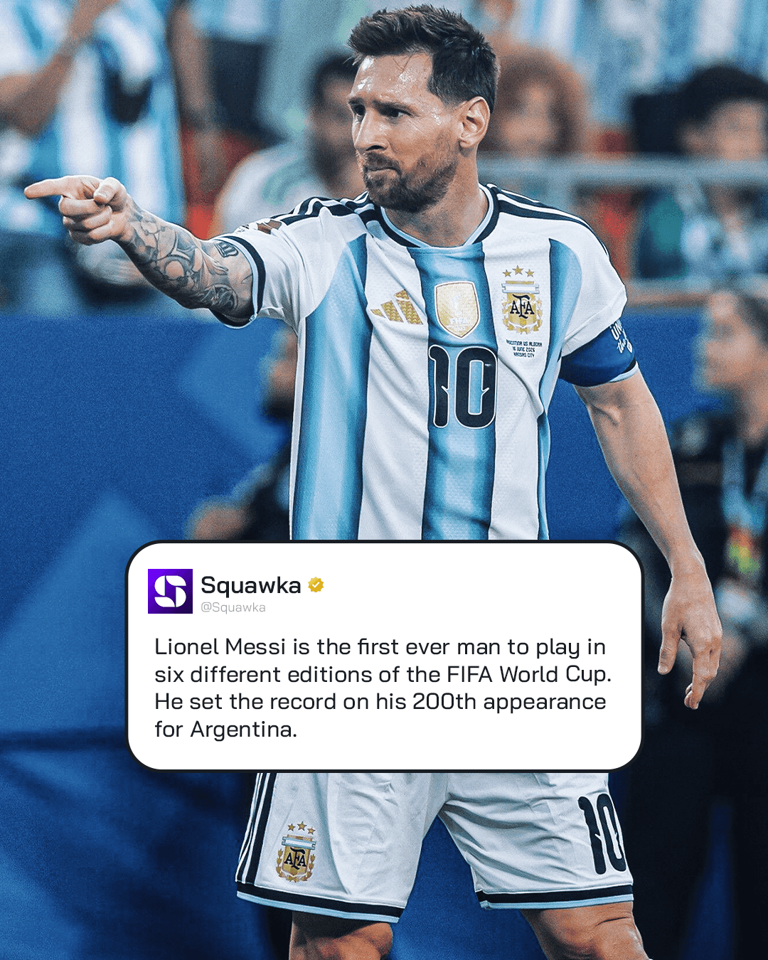 lionel messi 6 verschillende wk voetbal edities gespeeld