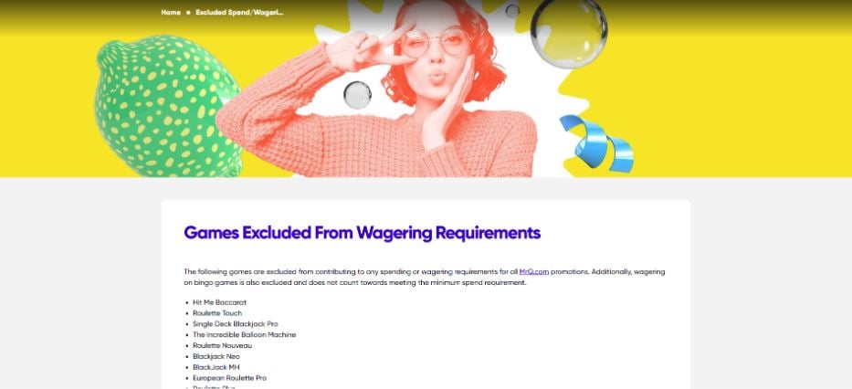 Mr Q Casino Eligible Games & Restricted Titles