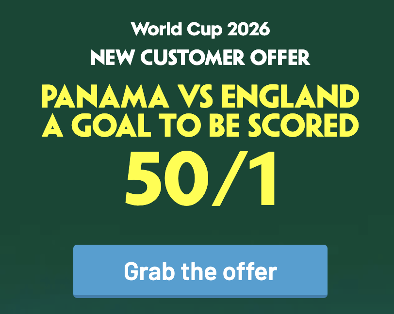 Paddy Power England Offer: Get 50/1 For a Goal Scored vs Panama