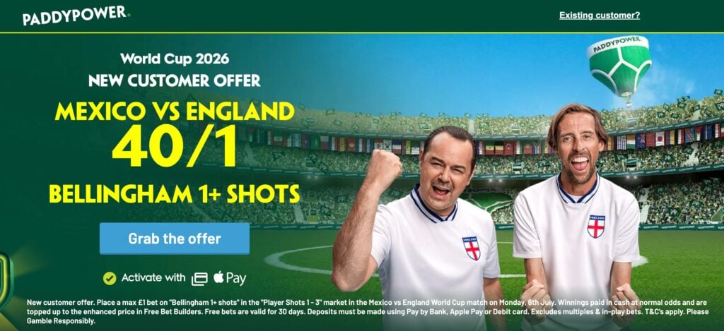 Paddy Power England offer: 50/1 England to beat Mexico