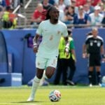 France midfielder and Manchester United transfer target Manu Kone in action during the 2026 World Cup